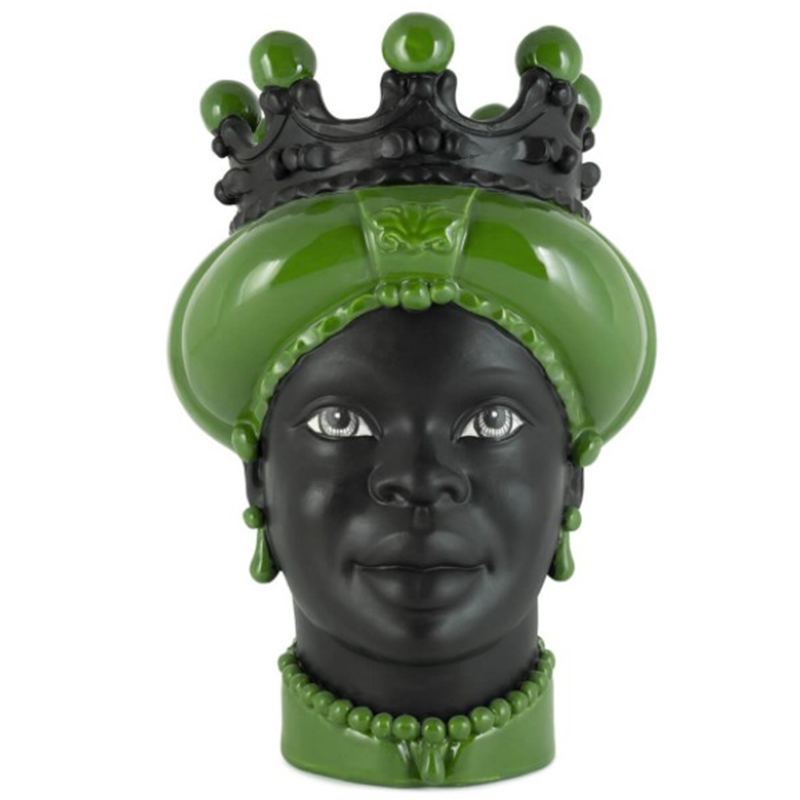 Ваза VASE MORO LADY CROWN DARK light green Черный Зеленый Ваза VASE MORO LADY CROWN DARK light green Черный Зеленый в Барнауле | Loft Concept
