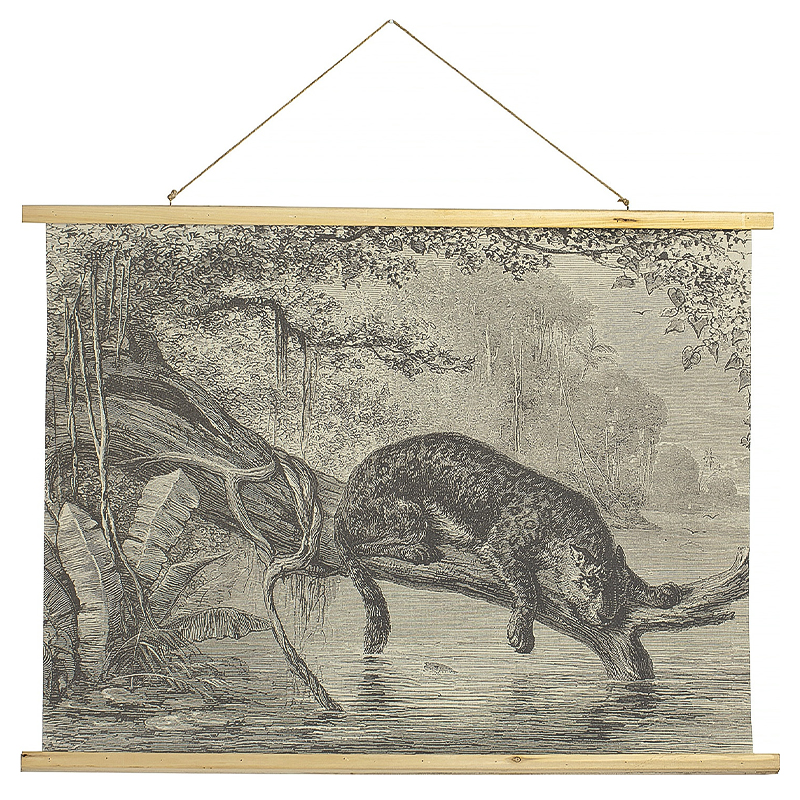 Картина подвесная Leopard on a Tree Poster Бежево-серый Древесина Картина подвесная Leopard on a Tree Poster Бежево-серый Древесина в Барнауле | Loft Concept