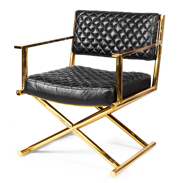 Кресло кожаное Director gold and black Черный Золотой Кресло кожаное Director gold and black Черный Золотой в Барнауле | Loft Concept