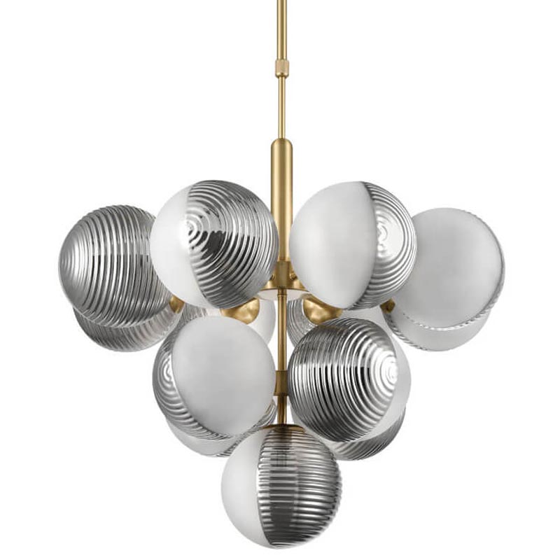 Люстра Ademar Chandelier 13 plafond Золотой Белый Серый Люстра Ademar Chandelier 13 plafond Золотой Белый Серый в Барнауле | Loft Concept