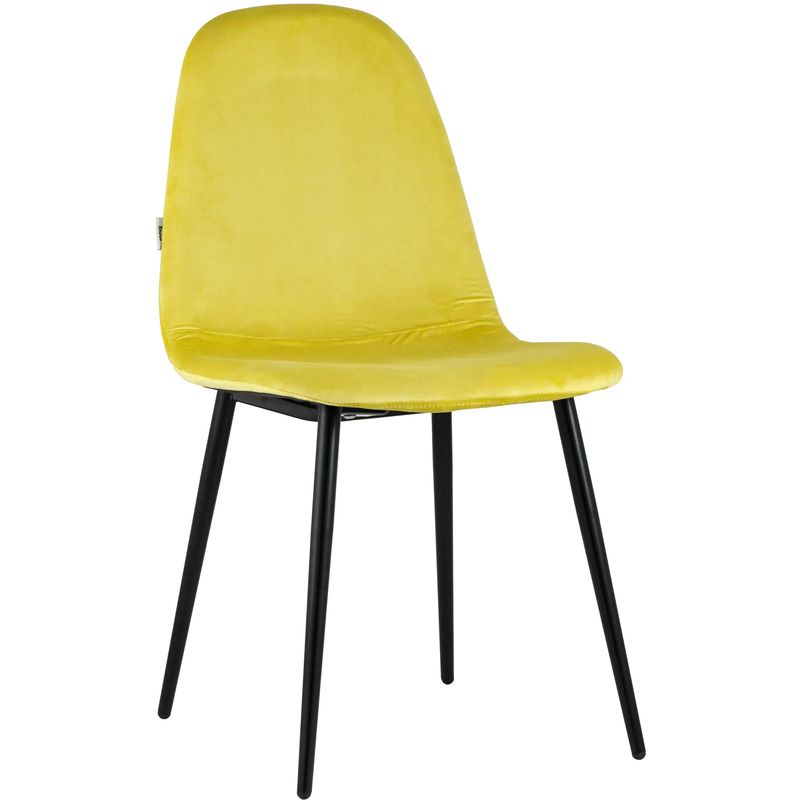 Стул Archie Chair Черные ножки Желтый Велюр Желтый Черный в Барнауле | Loft Concept 