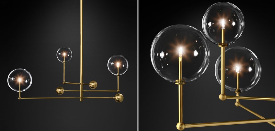Подвесной светильник Globe Mobile 3 brass Подвесной светильник Globe Mobile 3 brass - Loft-Concept в Барнауле