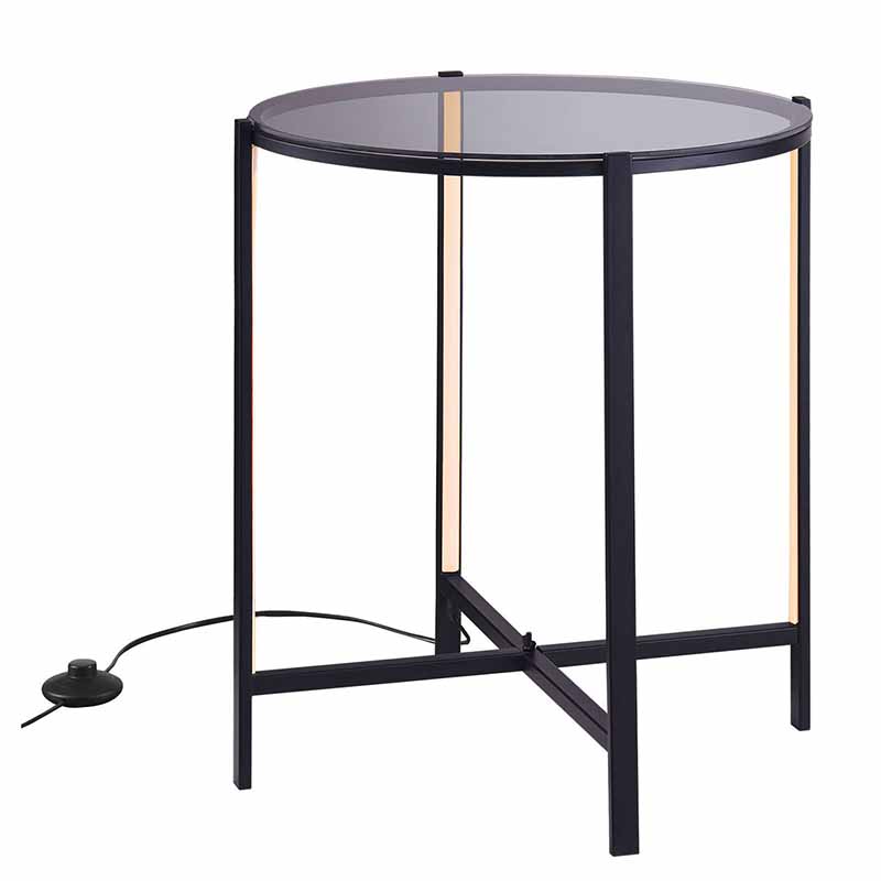 Приставной стол Galia Side Table Black LED Черный в Барнауле | Loft Concept 