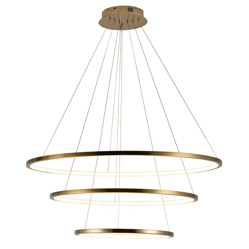 Люстра Ring Horizontal Trio gold Золотой в Барнауле | Loft Concept 