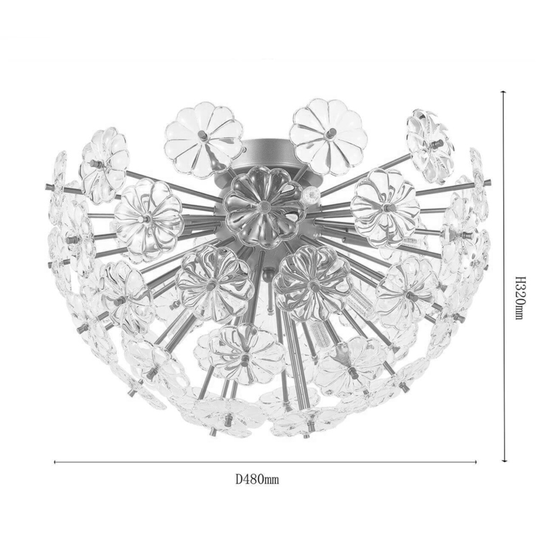 Потолочный Светильник Glass Flowers Sputnik Ceiling Потолочный Светильник Glass Flowers Sputnik Ceiling в Барнауле