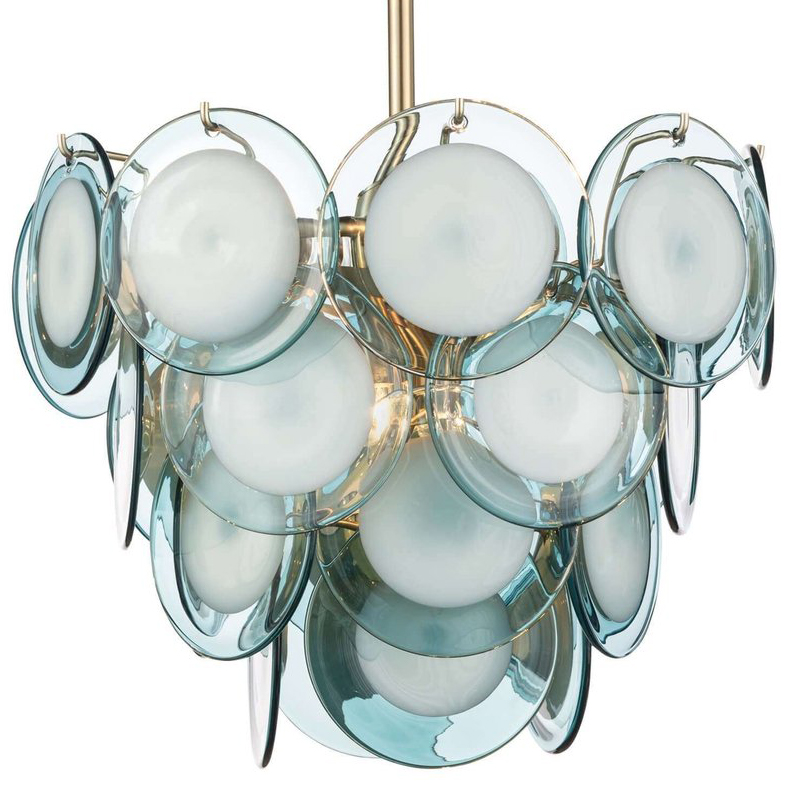 Люстра Ife Aqua Glass Chandelier Золотой Светло-голубой Люстра Ife Aqua Glass Chandelier Золотой Светло-голубой в Барнауле | Loft Concept