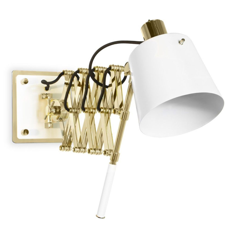 Бра PASTORIUS WALL LAMP White Белый Глянцевое золото Бра PASTORIUS WALL LAMP White Белый Глянцевое золото в Барнауле | Loft Concept