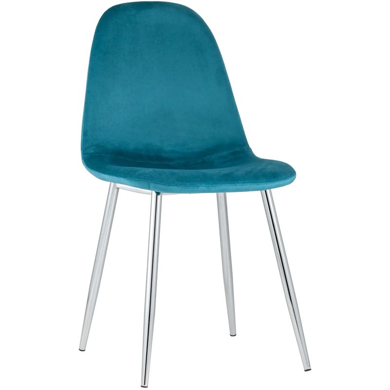 Стул Archie Chair Темно-Бирюзовый Велюр Хромированные ножки Бирюзовый Серебряный Стул Archie Chair Темно-Бирюзовый Велюр Хромированные ножки Бирюзовый Серебряный в Барнауле | Loft Concept
