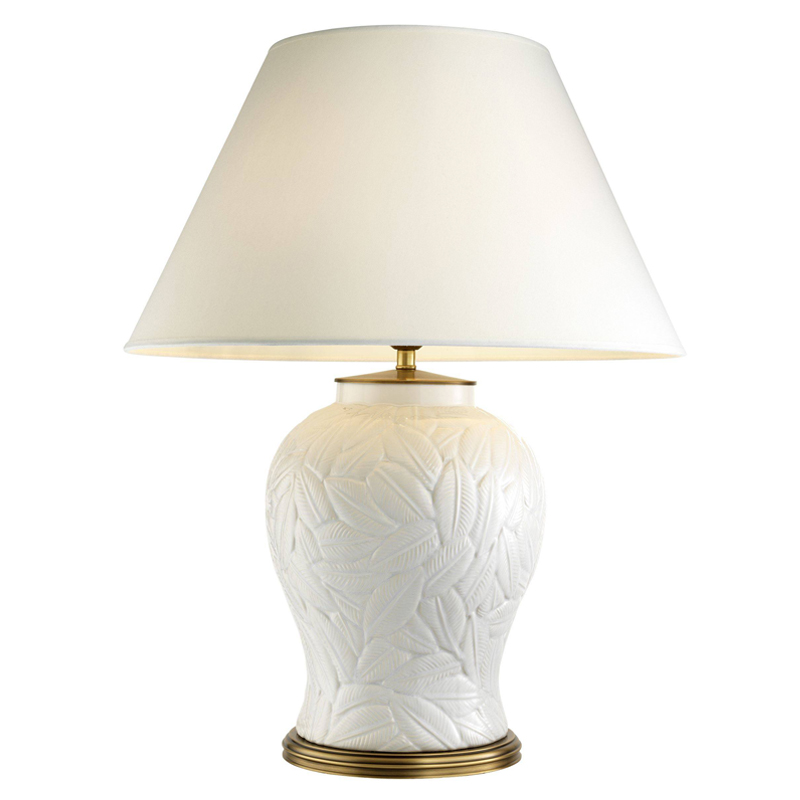Настольная лампа Eichholtz Table Lamp Cyprus White Белый Латунь Античная полированная в Барнауле | Loft Concept 