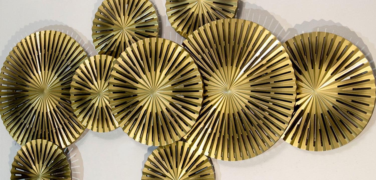 Арт-объект Apollo Brown and Gold Wall Plaque Disc gap 9 - фото