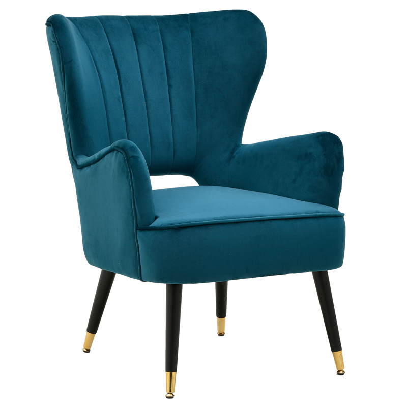 Кресло Drummond Armchairs Blue Морская синь Черный Кресло Drummond Armchairs Blue Морская синь Черный в Барнауле | Loft Concept