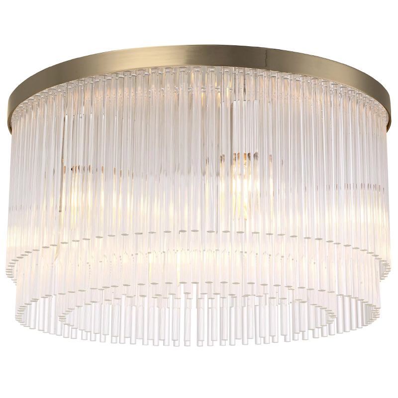 Потолочный светильник Eichholtz Ceiling Lamp Hector Brass Прозрачное Стекло Латунь в Барнауле | Loft Concept 
