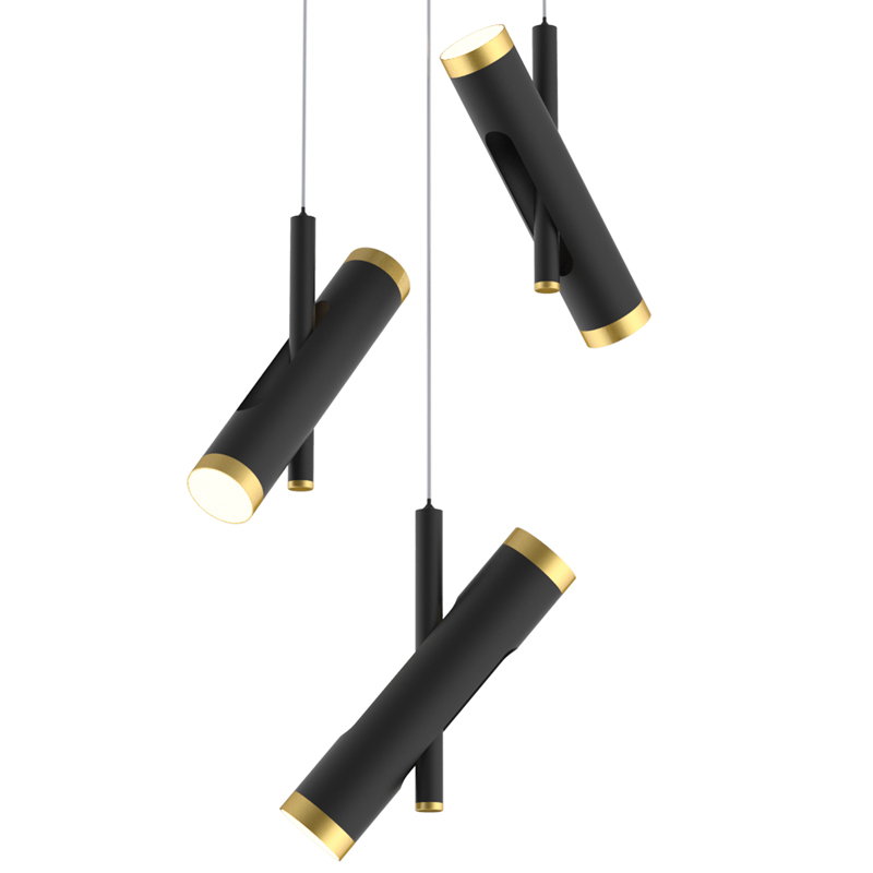 Люстра Rainer Chandelier Trio black Черный Золотой Люстра Rainer Chandelier Trio black Черный Золотой в Барнауле | Loft Concept