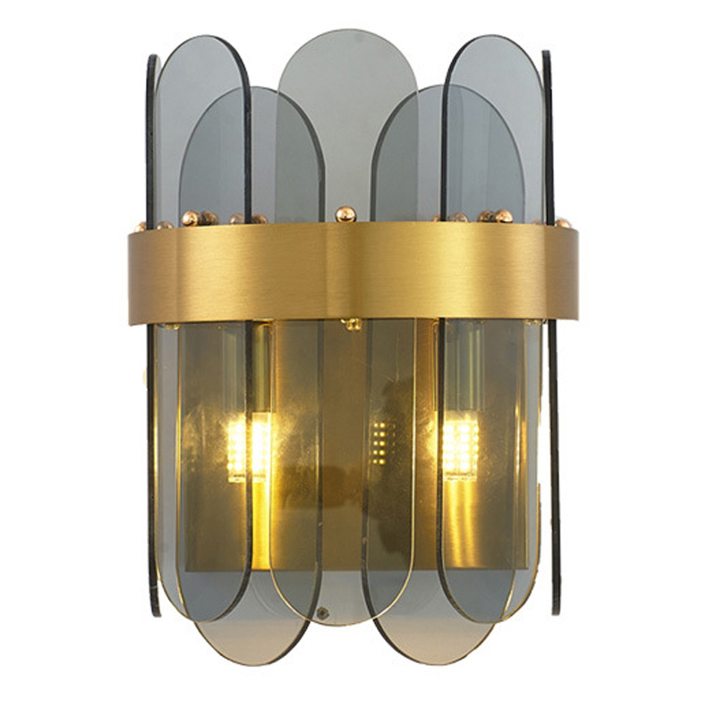 Бра Blount Smokey Wall Lamp Светло-серый Латунь в Барнауле | Loft Concept 