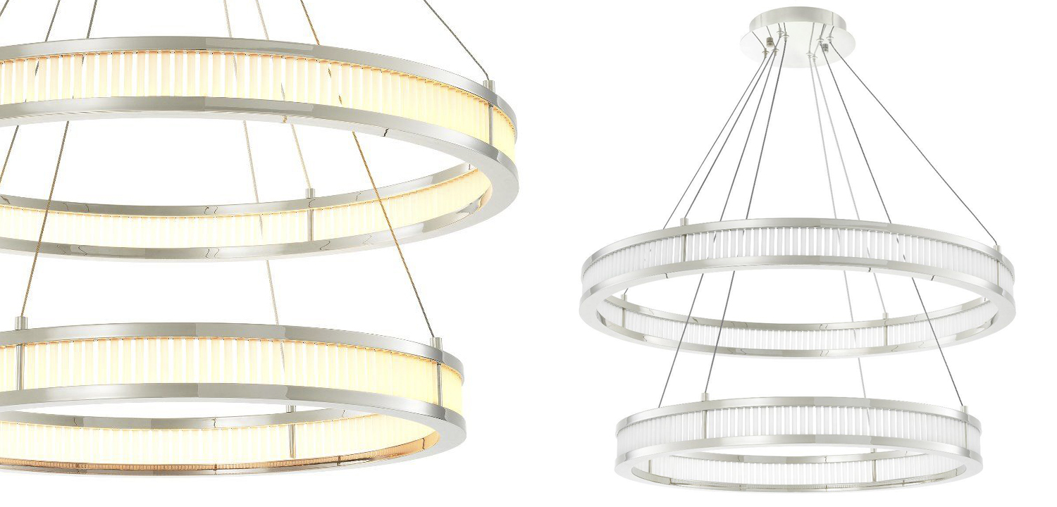 Люстра Eichholtz Chandelier Damien Double Nickel - фото