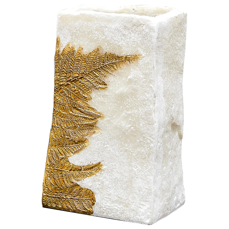 Ваза Ancient Fossil Vase 23 см Белый Золотой Ваза Ancient Fossil Vase 23 см Белый Золотой в Барнауле | Loft Concept