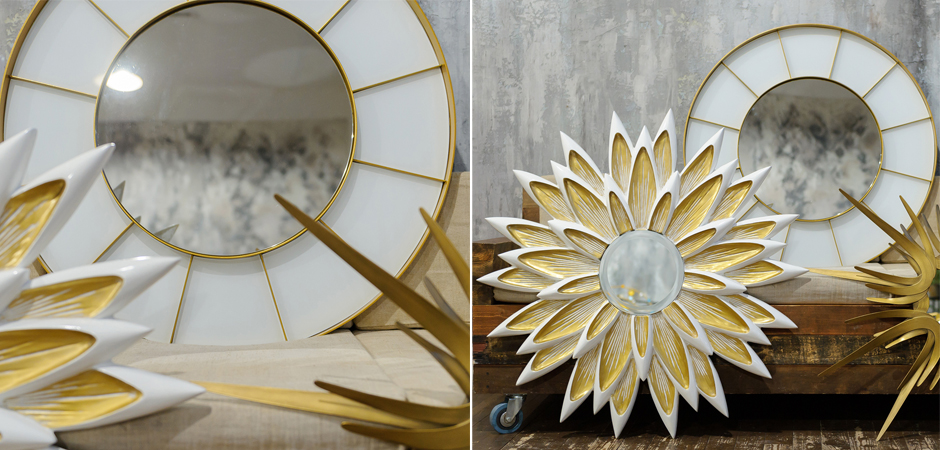 Зеркало Sectors Circle Mirror white Зеркало Sectors Circle Mirror white - Loft-Concept в Барнауле