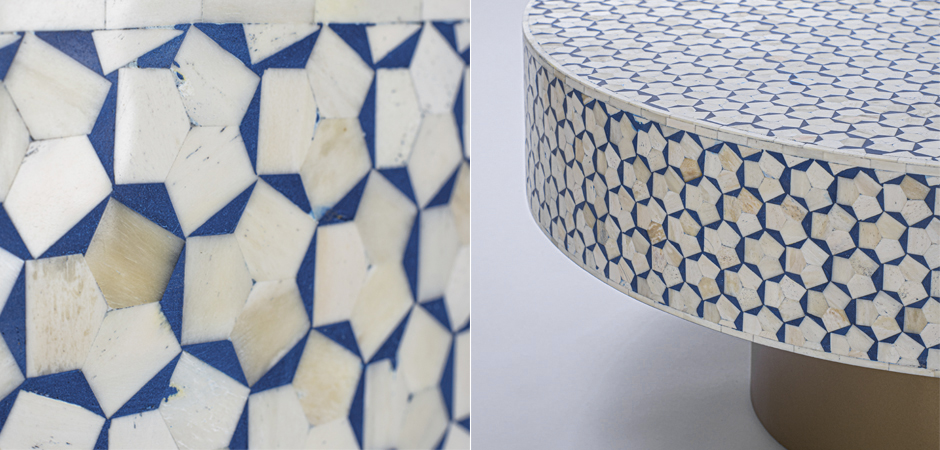 Стол голубой отделка кость BONE INLAY COFFEE TABLE Стол голубой отделка кость BONE INLAY COFFEE TABLE - Loft-Concept в Барнауле