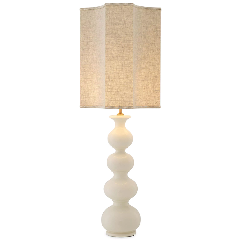 Настольная лампа Eichholtz Table Lamp Mabel Ceramic Бежево-серый Латунь Белый Настольная лампа Eichholtz Table Lamp Mabel Ceramic Бежево-серый Латунь Белый в Барнауле | Loft Concept