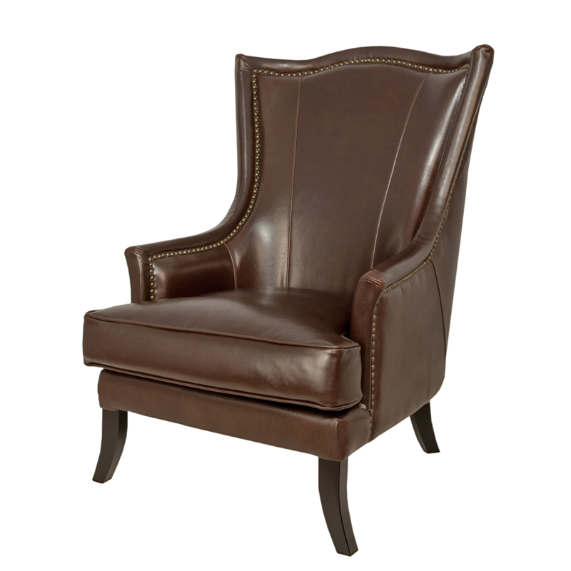 Кресло Gregoir Armchair натуральная кожа Коричневый Кресло Gregoir Armchair натуральная кожа Коричневый в Барнауле | Loft Concept