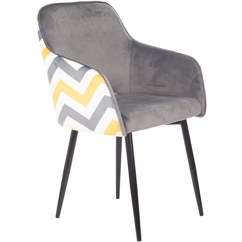 Стул SHARRON Chair Серый и Желтый Зигзаг Серый Белый Черный Стул SHARRON Chair Серый и Желтый Зигзаг Серый Белый Черный в Барнауле | Loft Concept