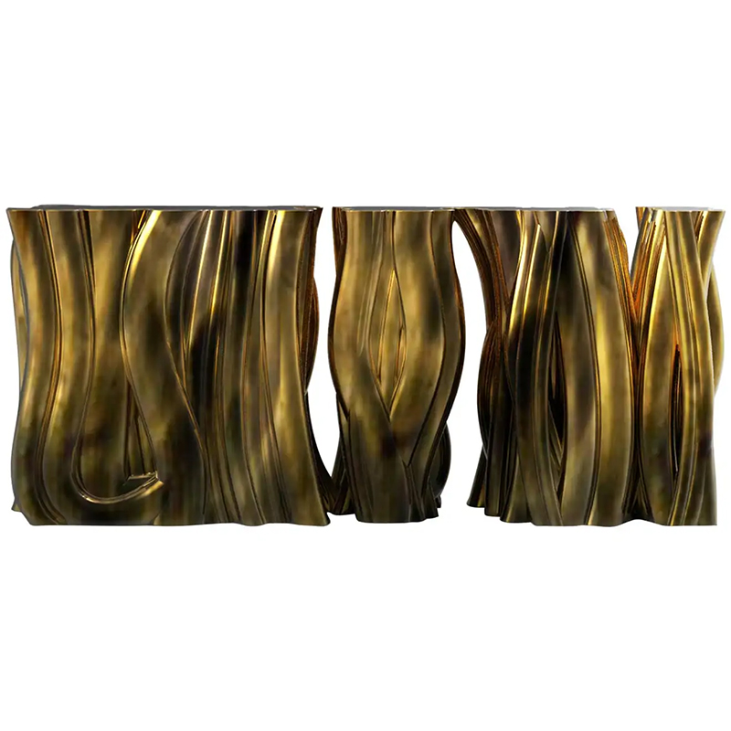 Консоль Модульная Monochrome Console Gold in Molded Fiberglass Золотой Консоль Модульная Monochrome Console Gold in Molded Fiberglass Золотой в Барнауле | Loft Concept