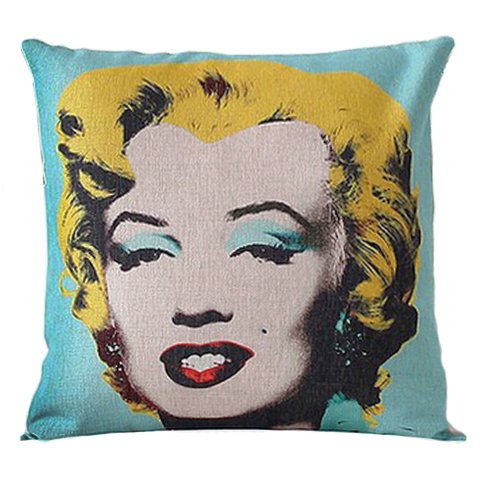 Декоративная подушка Marilyn Monroe Желтый Бирюзовый Декоративная подушка Marilyn Monroe Желтый Бирюзовый в Барнауле | Loft Concept