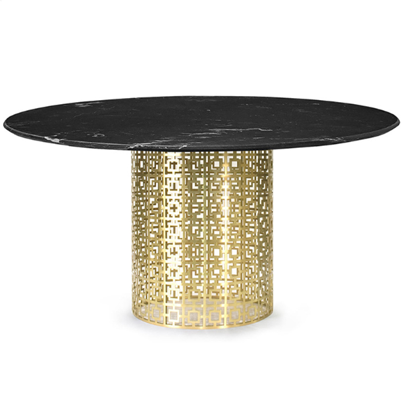 Обеденный стол Jonathan Adler Nixon Dining Table Черная столешница мрамор Золотой Черный Мрамор Nero Обеденный стол Jonathan Adler Nixon Dining Table Черная столешница мрамор Золотой Черный Мрамор Nero в Барнауле | Loft Concept