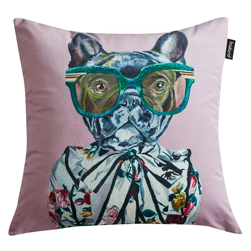 Декоративная подушка Стиль Gucci Dog Fashion Animals Cushion Lilac Мульти Сиреневый Декоративная подушка Стиль Gucci Dog Fashion Animals Cushion Lilac Мульти Сиреневый в Барнауле | Loft Concept