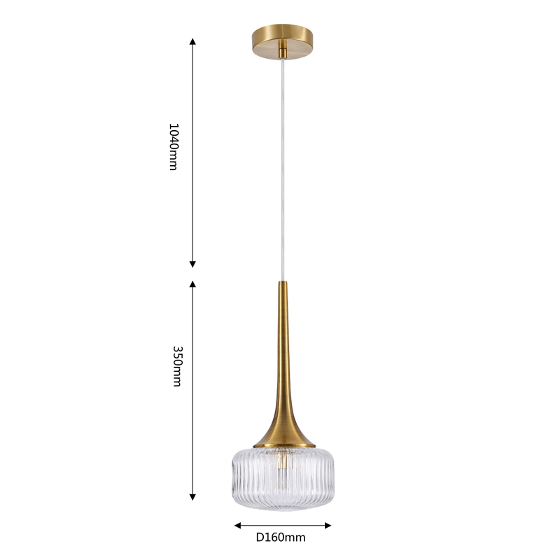 Подвесной светильник Blown Glass с прозрачным рельефным плафоном Подвесной светильник Blown Glass с прозрачным рельефным плафоном в Барнауле