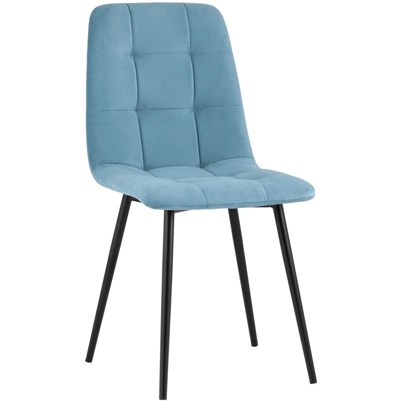 Стул NANCY S-2 Chair Голубой Велюр Голубой пастельный Черный Стул NANCY S-2 Chair Голубой Велюр Голубой пастельный Черный в Барнауле | Loft Concept