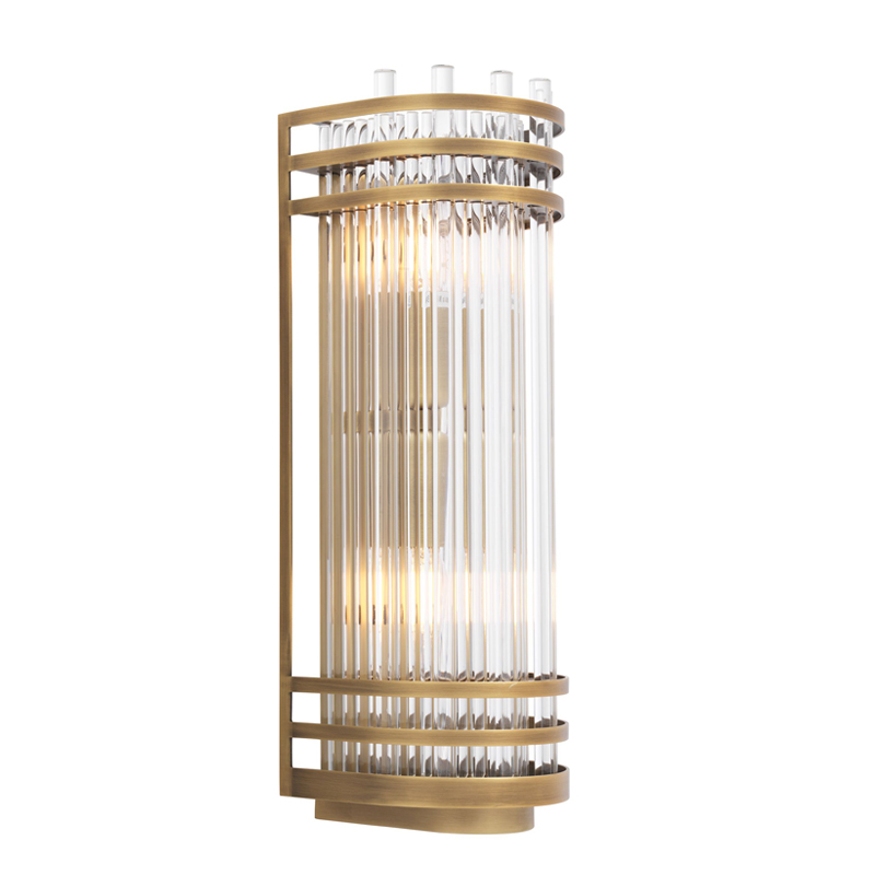 Бра Eichholtz Wall Lamp Gulf S Brass Латунь Античная полированная Прозрачный Бра Eichholtz Wall Lamp Gulf S Brass Латунь Античная полированная Прозрачный в Барнауле | Loft Concept