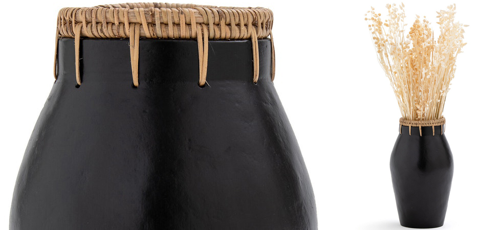Ваза Ceramic Vase & Rattan D15 Ваза Ceramic Vase & Rattan D15 - Loft-Concept в Барнауле