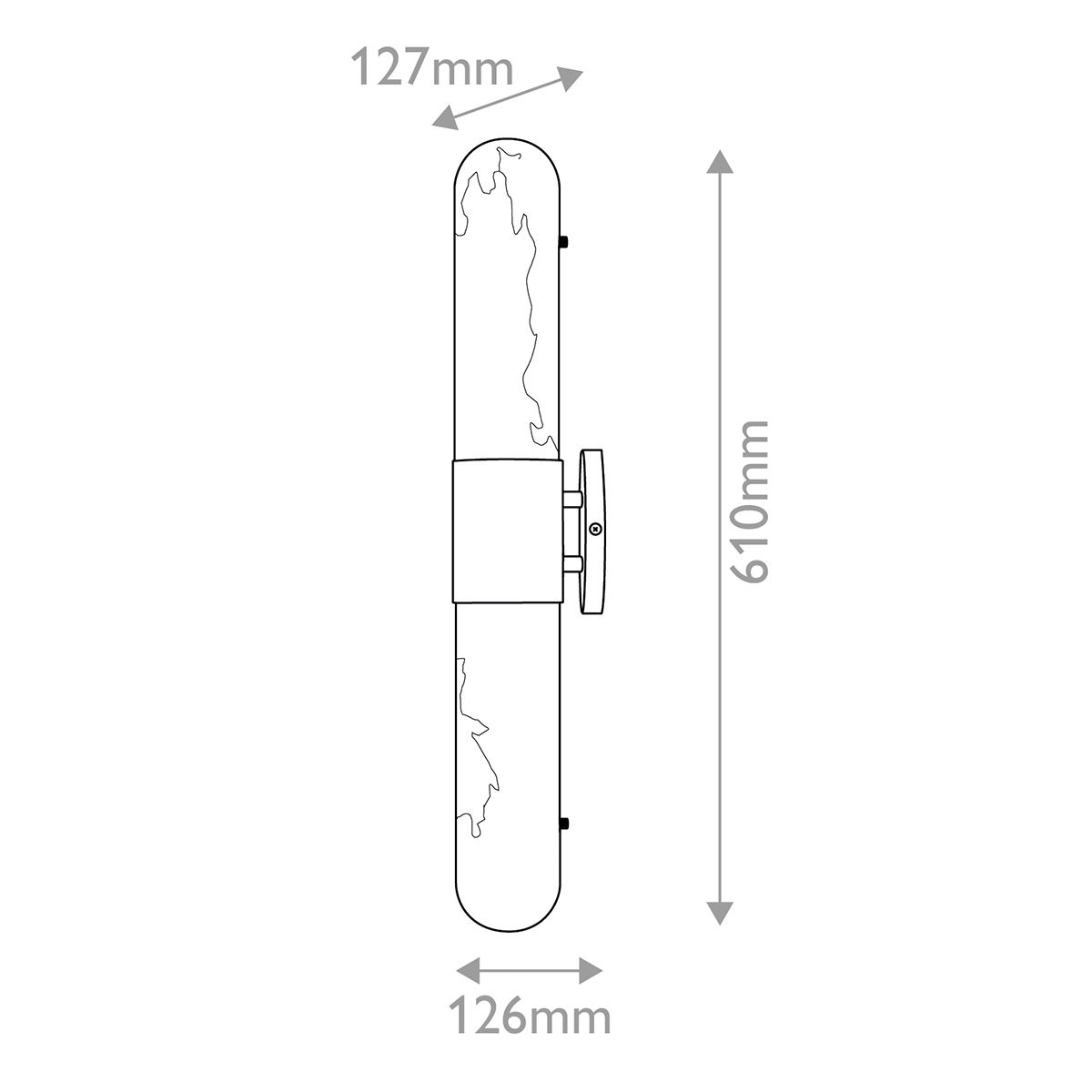 Бра для ванных комнат вертикальное с вытянутым плафоном из алебастра Hinkley в Барнауле