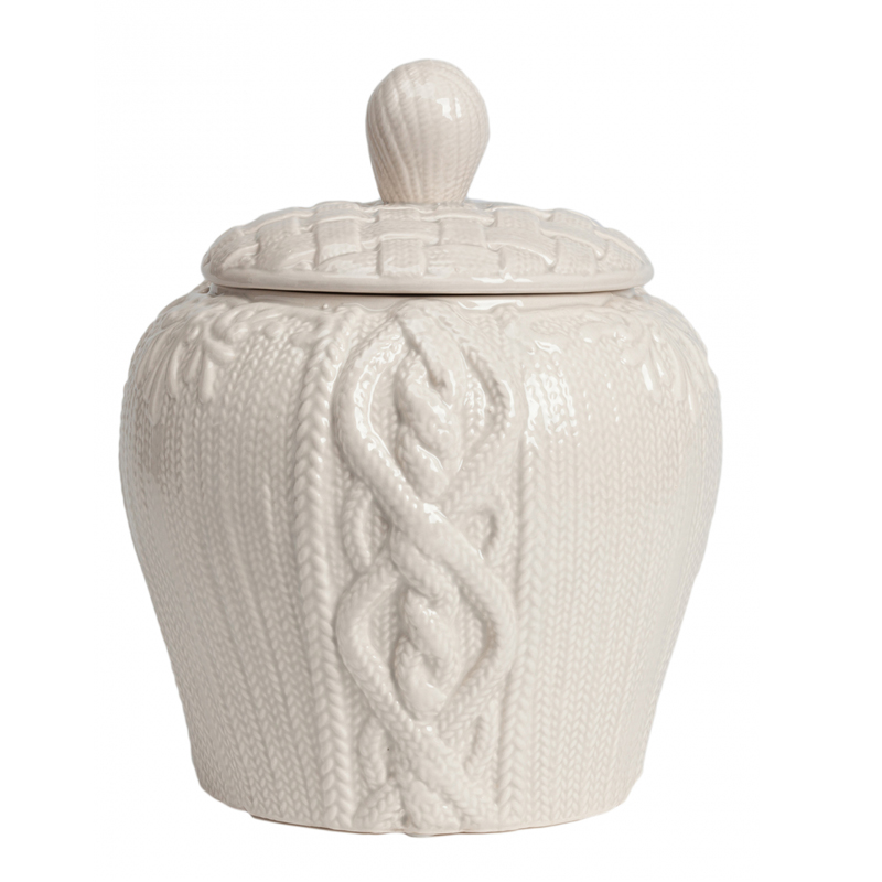 Ваза Knitted Pattern с крышкой Белый Ваза Knitted Pattern с крышкой Белый в Барнауле | Loft Concept