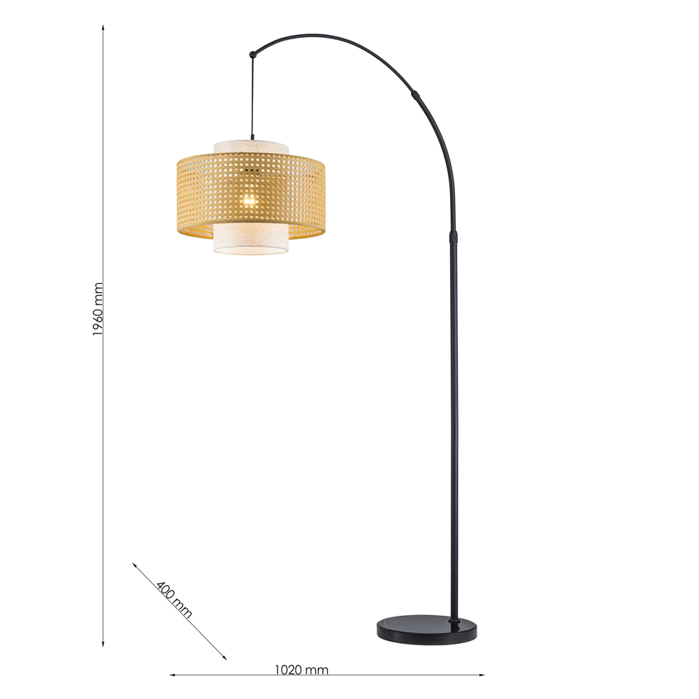 Торшер с декоративным поясом из плетеного бамбука Biuloggicu в Барнауле