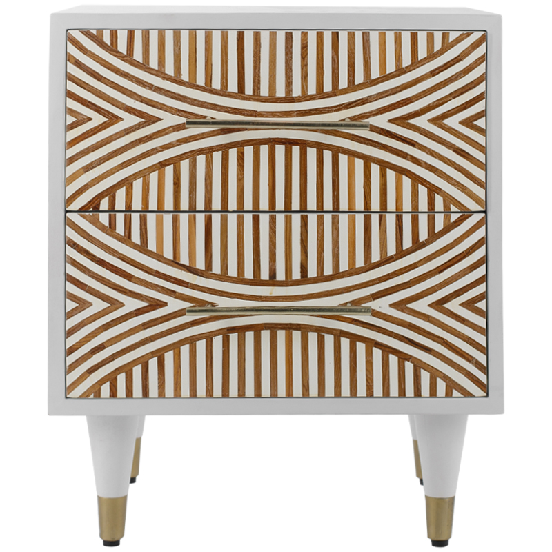 Тумба Arc Bedside Table Белый Коричневый Латунь Тумба Arc Bedside Table Белый Коричневый Латунь в Барнауле | Loft Concept