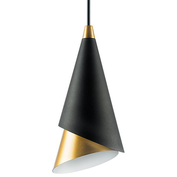 Подвесной светильник Lucio Black and Gold One Черный Золотой Подвесной светильник Lucio Black and Gold One Черный Золотой в Барнауле | Loft Concept