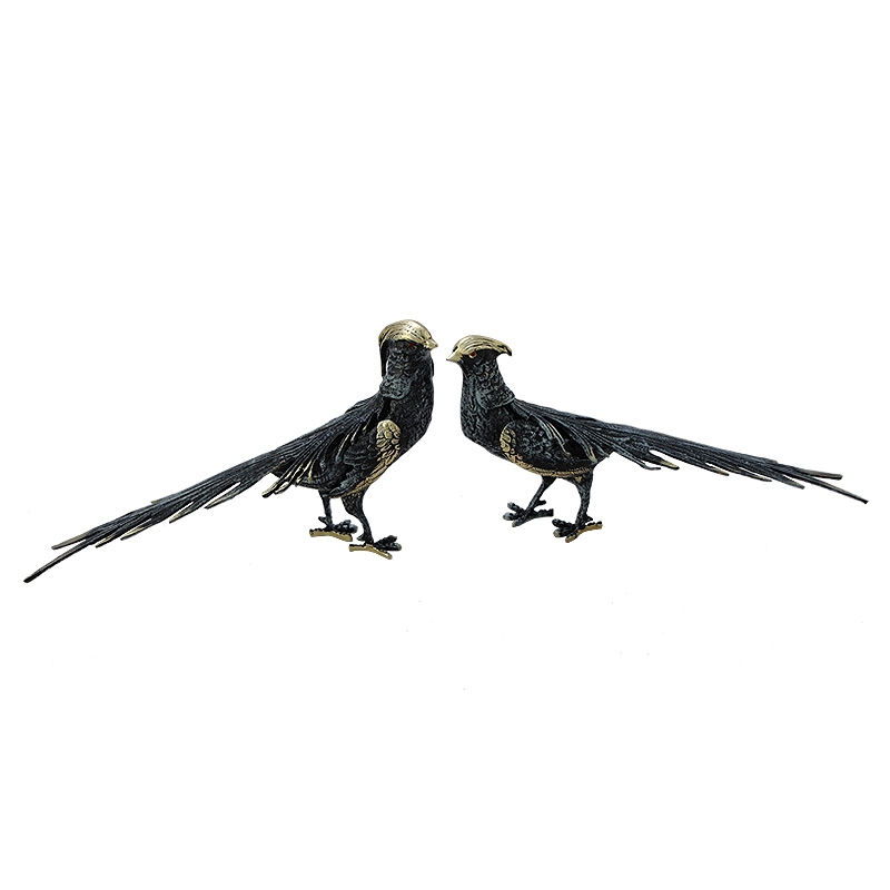 Статуэтка бронзовая пара Фазаны синие Bronze Birds Бронза Синий Статуэтка бронзовая пара Фазаны синие Bronze Birds Бронза Синий в Барнауле | Loft Concept