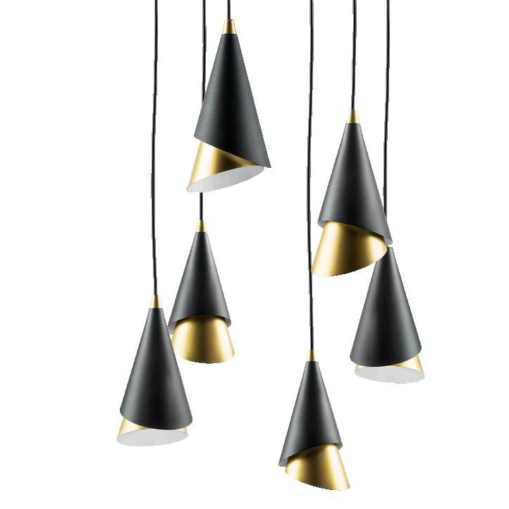 Люстра Lucio Black and Gold 6 Черный Золотой в Барнауле | Loft Concept 