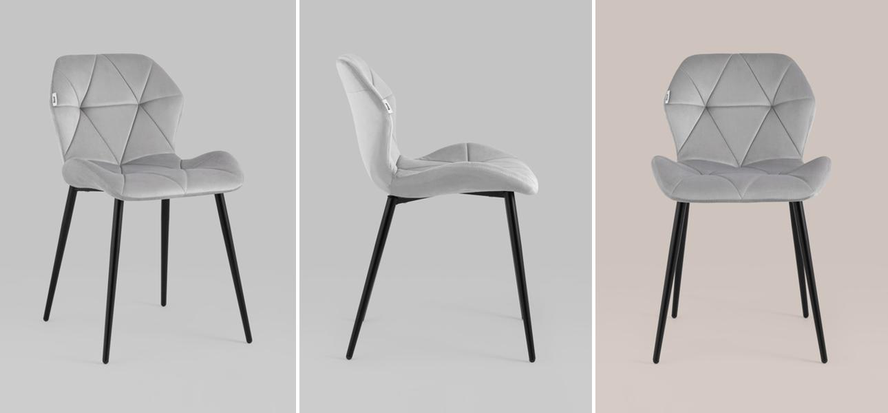 Стул Jeroen Chair II Серый Велюр - фото