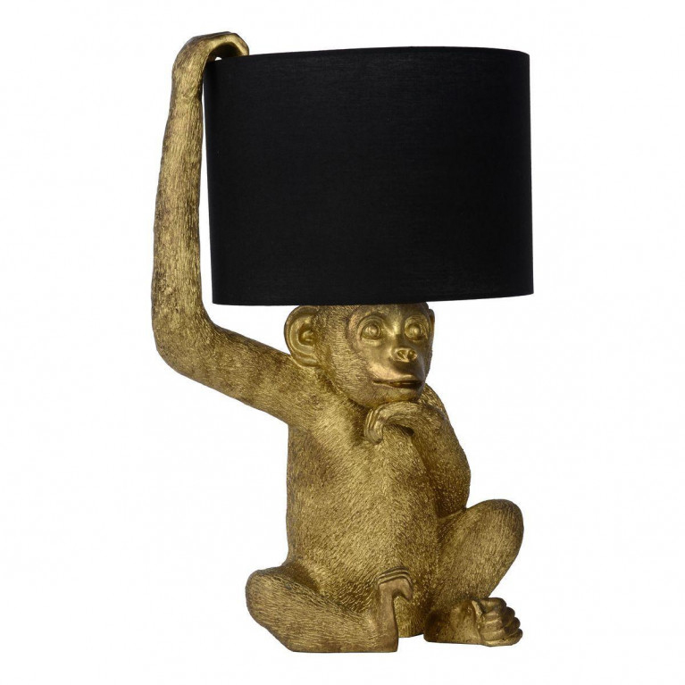 Настольная лампа с Золотой Обезьяной Monkey holding a lampshade Черный Золотой Настольная лампа с Золотой Обезьяной Monkey holding a lampshade Черный Золотой в Барнауле | Loft Concept
