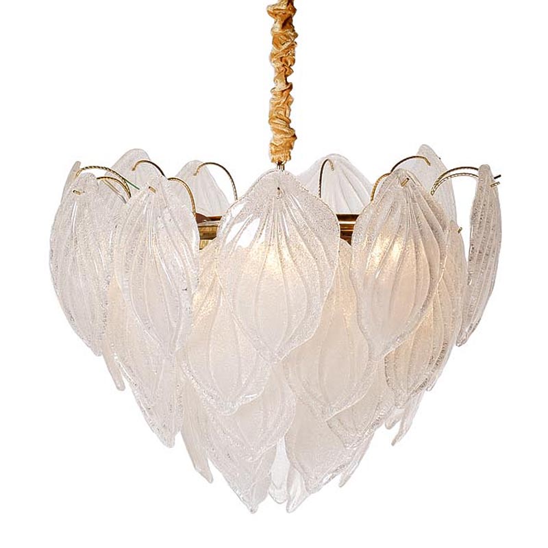 Люстра Textured Glass Chandelier Petal 8 Глянцевое золото Люстра Textured Glass Chandelier Petal 8 Глянцевое золото в Барнауле | Loft Concept
