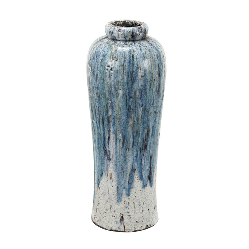 Ваза Terracotta Vase blue-white high Белый Голубой Ваза Terracotta Vase blue-white high Белый Голубой в Барнауле | Loft Concept