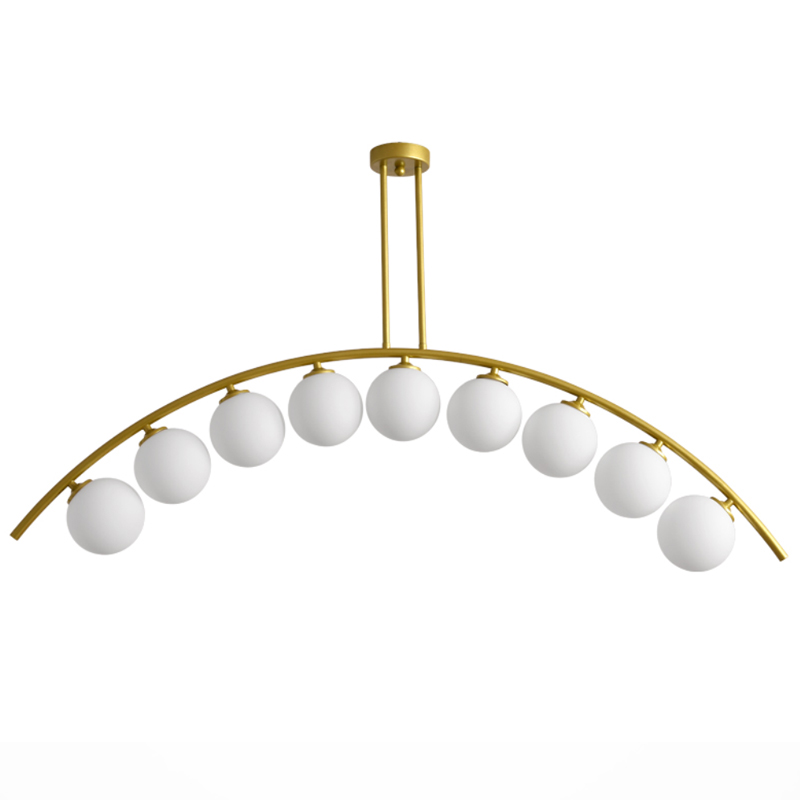 Светильник Ceiling lamp arc and balls Золотой Белое матовое стекло в Барнауле | Loft Concept 