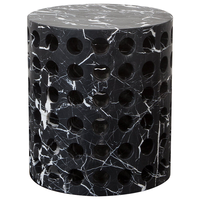 Приставной стол Perforated Side Table дизайн Kelly Wearstler Черный Мрамор Nero Черно-белый Приставной стол Perforated Side Table дизайн Kelly Wearstler Черный Мрамор Nero Черно-белый в Барнауле | Loft Concept