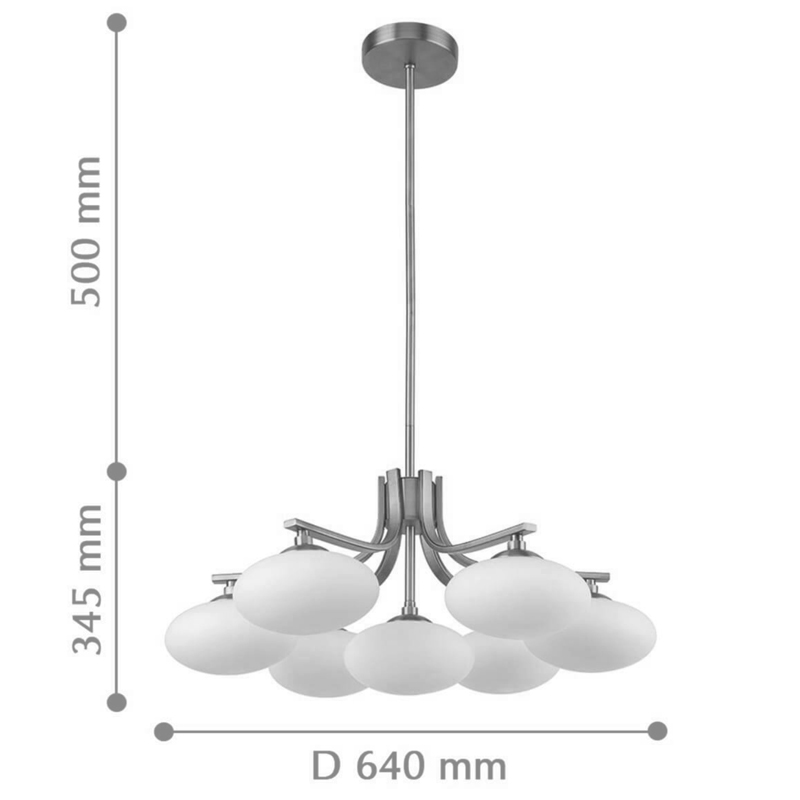 Oval Balls Mushrooms Chandelier 7 Brass в Барнауле