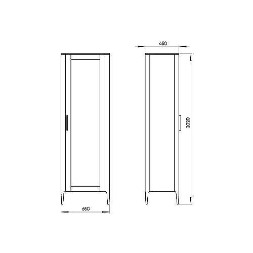 Витрина серая со стеклянной дверью с 4-мя полками и 2-мя ящиками Type  в Барнауле