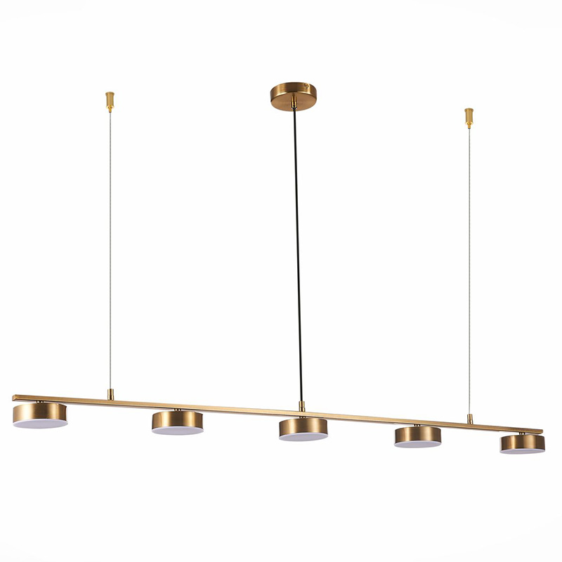 Люстра Five Headlights Linear Chandelier Латунь Черный в Барнауле | Loft Concept 