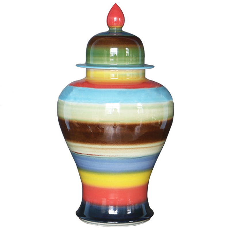 Ваза с крышкой Colored Stripes Rainbow Vase Мульти Ваза с крышкой Colored Stripes Rainbow Vase Мульти в Барнауле | Loft Concept